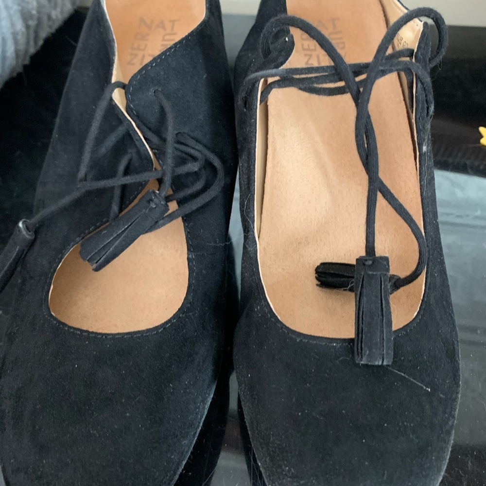 Black Suede Lace up heels